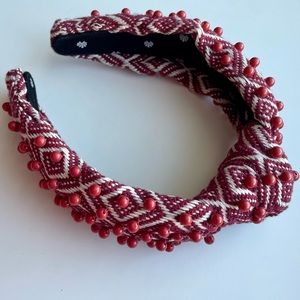 Lele Sadoughi Beaded Knotted Headband in Terracotta